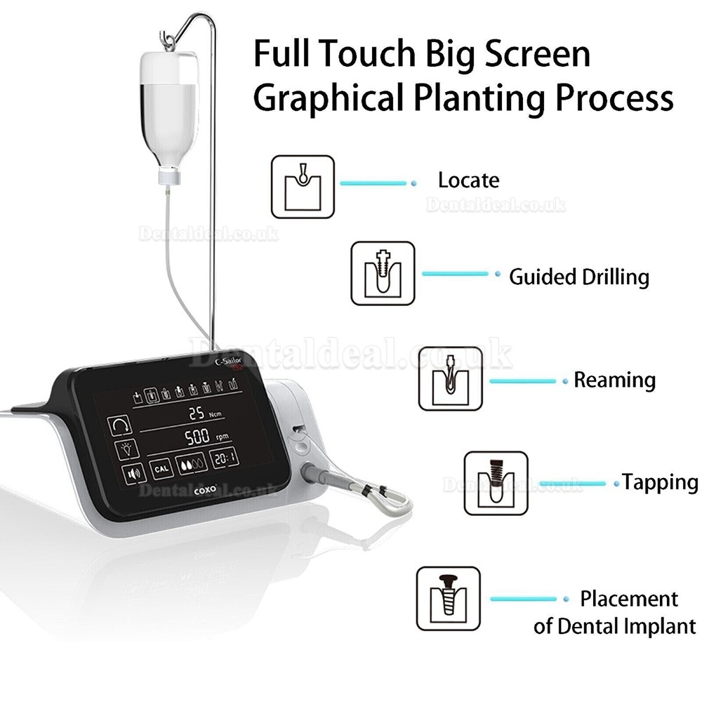 COXO C-Sailor Pro Dental Implant System Surgical Brushless Motor with 2Pcs Fiber Optic Contra-angle